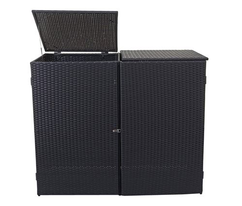 polyrotin 2x120l ~ noir Enveloppement pour 2 poubelles HWC-E25