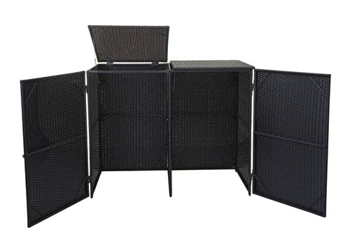 polyrotin 2x120l ~ noir Enveloppement pour 2 poubelles HWC-E25
