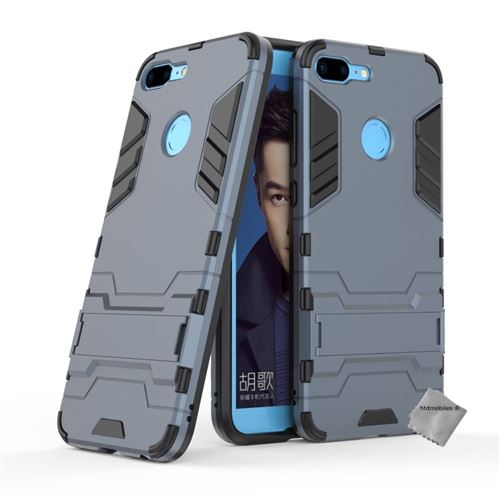 Housse etui coque rigide anti choc pour Huawei Honor 9 Lite avec verre trempe - BLEU FONCE