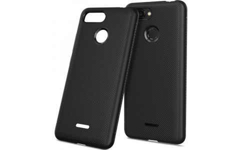 Coque soupe pour Xiaomi Redmi-6 aspect carbone noir