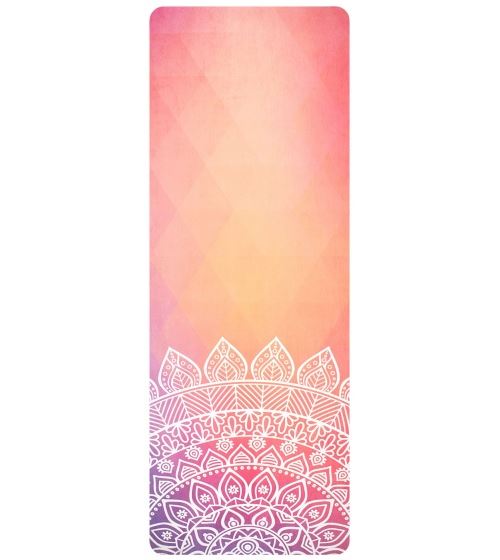 Avento tapis de yoga en suède avec impression 183 x 68 cm rose / orange