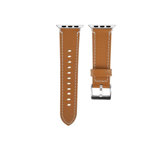 Bracelet de montre Compatible avec Apple Watch 1/2/3 38mm, Cuir - Marron
