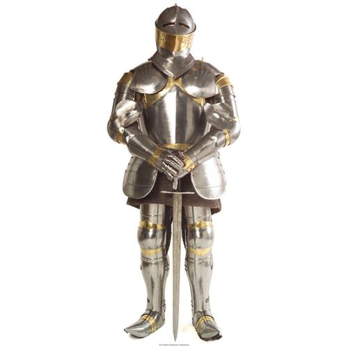 Figurine en carton Chevalier en armure brillante 186 cm