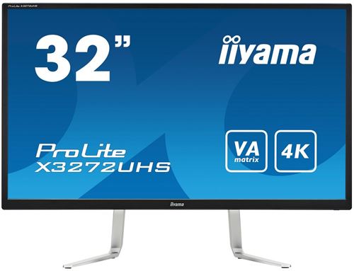 iiyama ProLite X3272UHS-B1 - LED-monitor - 31.5 (31.5 zichtbaar) - 3840 x 2160 4K - VA - 300 cd/m² - 3000:1 - 3 ms - 2xHDMI, DisplayPort - luidsprekers - zwart