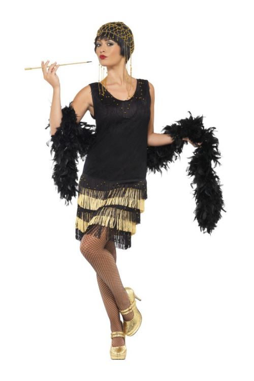 Costume charleston noir et or l
