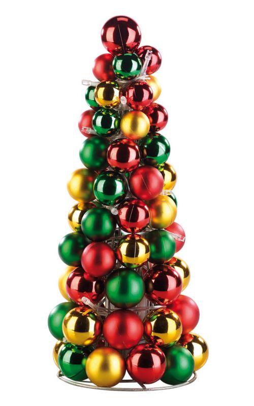 Pyramide de boules de Noël lumineuse