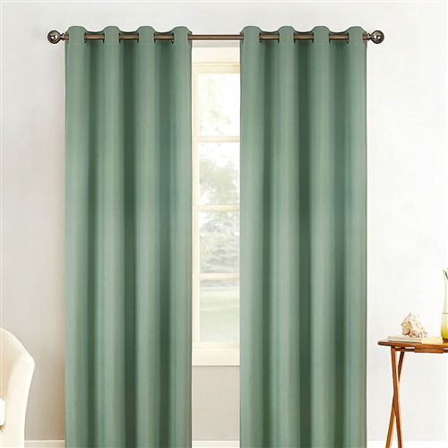 Paire de rideaux obscurcissant Plain - vert - Dimensions : 140x260cm