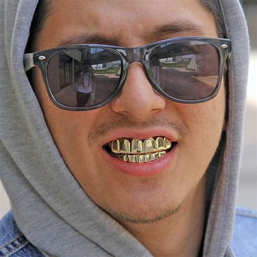 SHOP-STORY - Ensemble de dents style Hip Hop Grillz - Doré