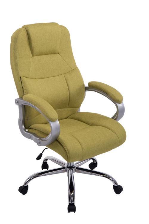 Fauteuil de bureau Big Apoll en Tissu - Chaise de bureau avec roulettes et accoudoirs - Hauteur réglable et pivotante - Couleur Vert