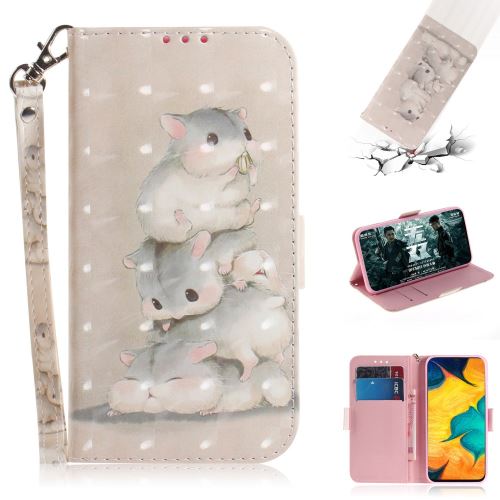 Etui en PU impression de motifs décor de points lumineux hamsters pour votre Samsung Galaxy A30