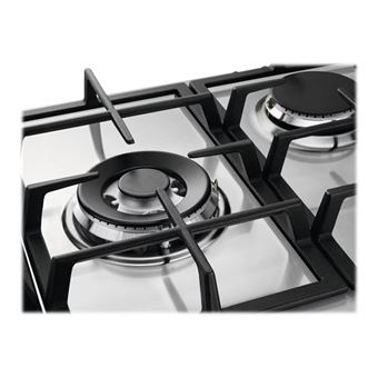 electrolux kgs7536x table de cuisson au gaz 5 plaques de cuisson niche largeur 56 cm profondeur 48 cm acier inoxydable achat prix fnac