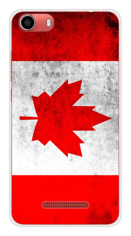Coque en silicone imprimée compatible Wiko Lenny 2 Drapeau Canada