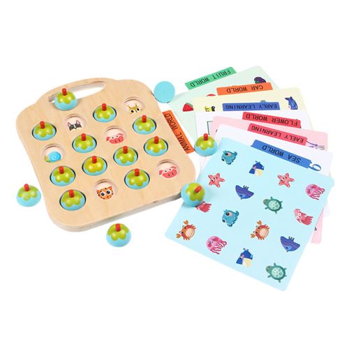 Kid Intelligence IQ Brain Teaser Game Jeu mémoire en bois Pensée logique - Bleu