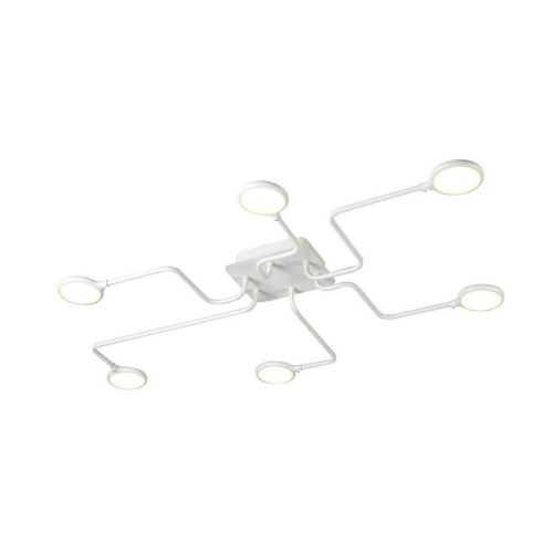 HOMEMANIA Lampe de Plafond Diego Plafonnier - Murale - Blanc en Métal, 92 x 64 x 9 cm, 1 x LED, 36W, 3780LM, 4200K Lumière Blanc Naturel
