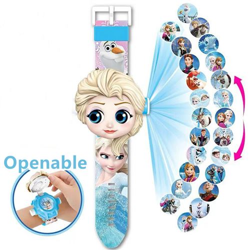 Montre 3D Projection numérique Frozen Elsa Princesse cadeaux de Noël pour enfants jouets DreamWorks