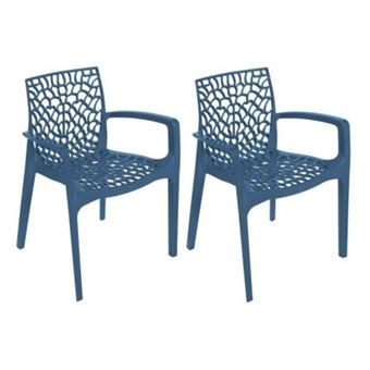Green Boheme Lot De 2 Fauteuils De Jardin Gruvyer En Polypropylene Bleu Mobilier De Jardin Achat Prix Fnac