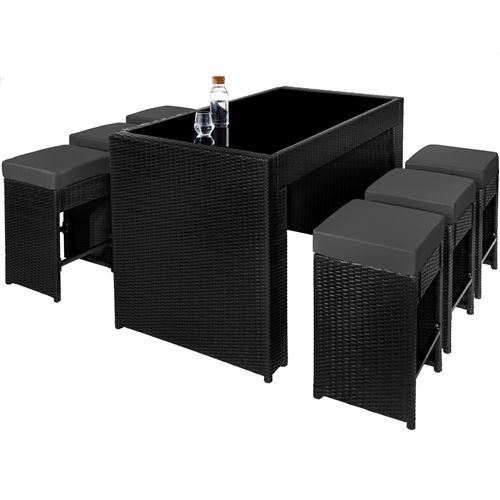 244 Sur Tectake Salon De Jardin Capri 6 Places Tabourets De Bar