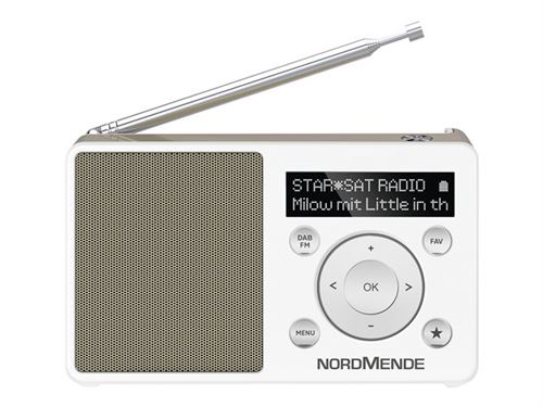 NORDMENDE Transita 100 - DAB draagbare radio - 1 Watt - wit, gouden parel