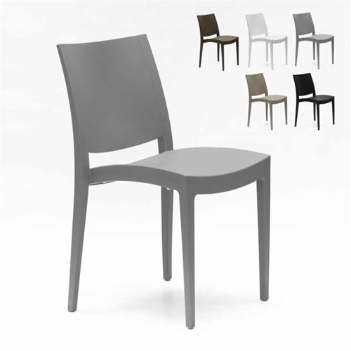 24 Chaises Trieste Grand Soleil polypropylène restaurant promo offre stock, Couleur: Gris