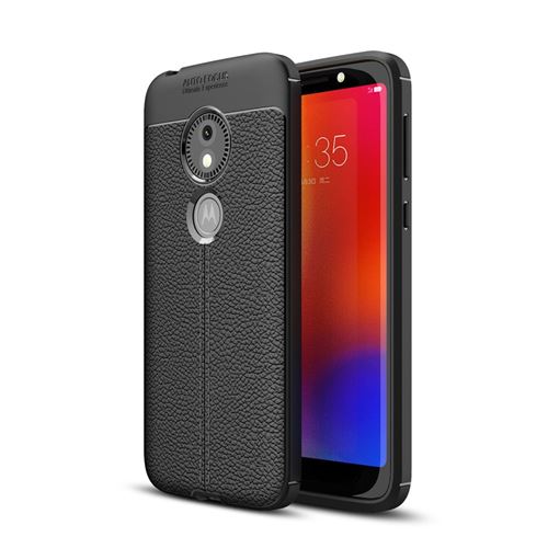 Coque en TPU litchi noir pour votre Motorola Moto E5 Play Go
