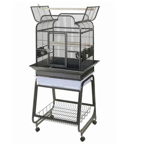 Meilleurs prix pour Strong Cage pour perroquet Villa Gaia Gris métallisé 56x43x160 cm