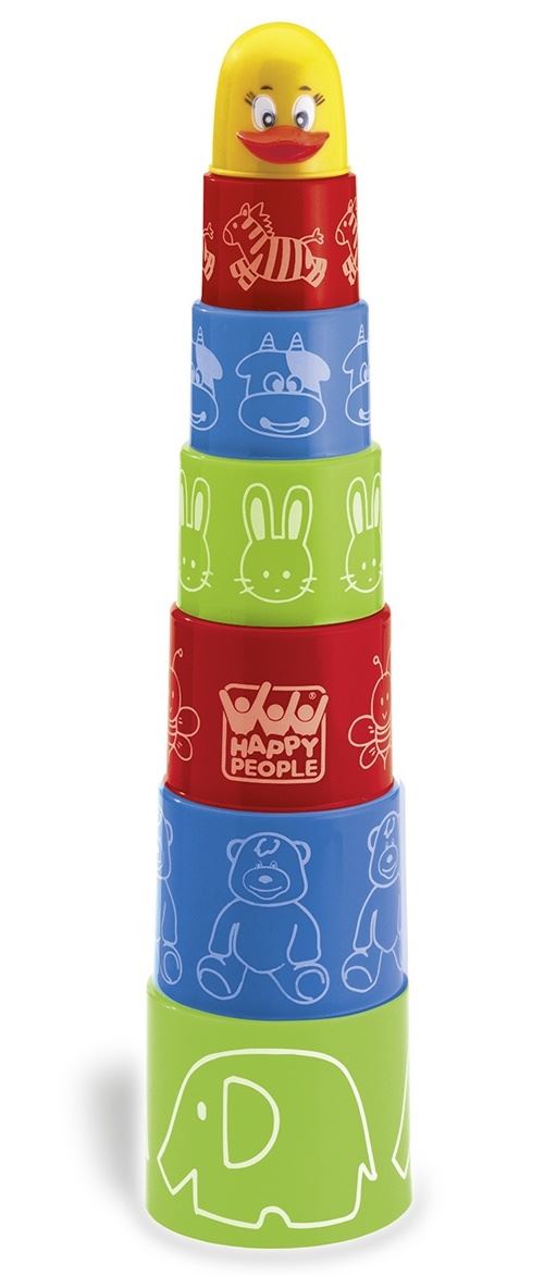 Happy People gobelets empilables 7 pièces multicolores