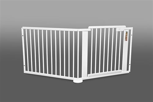 ONE4all 1+1 BLANC - bouleau massif - barrière d'escalier / barrière enfant / barrière porte - jusqu'à 165 cm