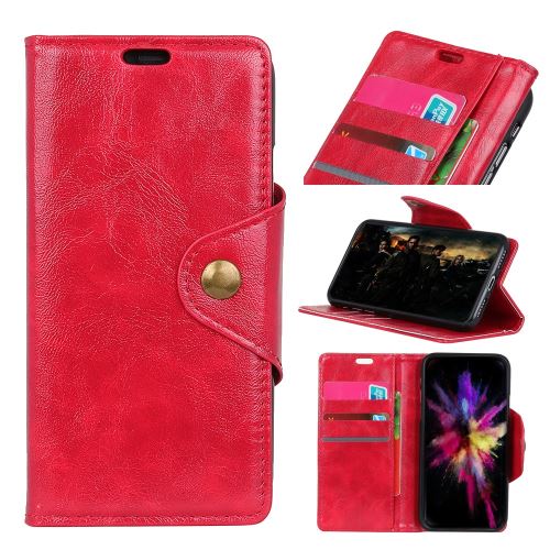 Etui en PU avec support de couleur rouge pour Xiaomi Redmi Note 7