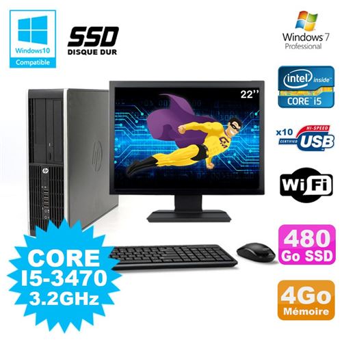 Acheter Pc hp elite 8300 sff i5-3470 3.2ghz 4go 480go ssd graveur wifi w7 ecran 22 État correct - 269,00 € Pc hp elite 8300 sff i5-3470 3.2ghz 4go 480go ssd graveur wifi w7 ecran 22 État correct - Hewlett-Packard reconditionné disponible sur Fnac