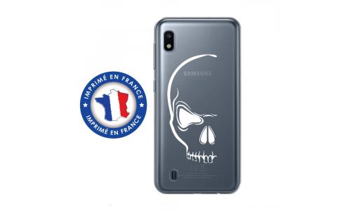 Coque souple pour Samsung Galaxy A10 avec impression Motifs crâne blanc
