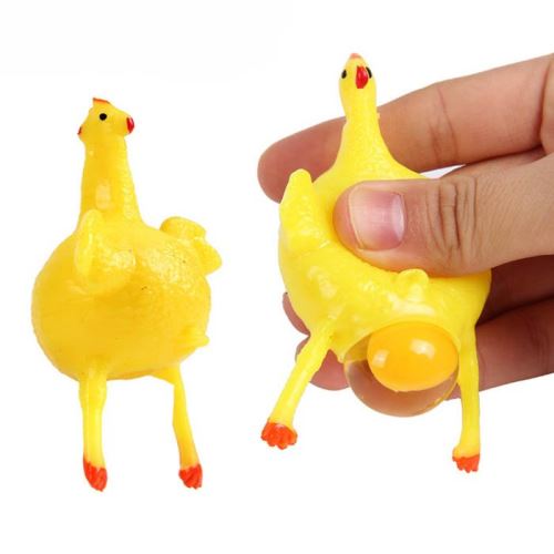 Pincez drôle Squishy Jouets poulet et les oeufs stress Soulager Jaune