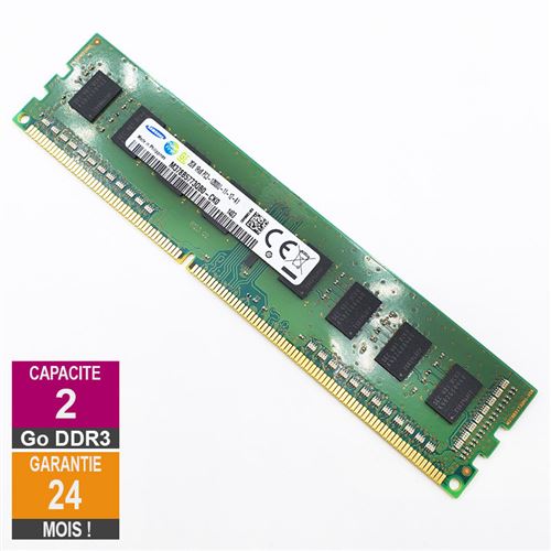 Barrette M&eacute;moire 2Go RAM DDR3 Samsung M378B5773QB0-CK0 DIMM PC3-12800U 1Rx8 