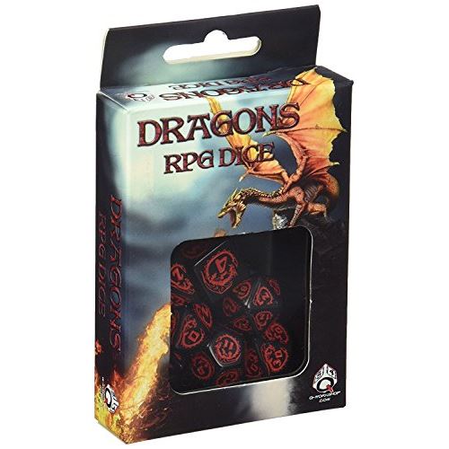 Dés de jeux noir & rouge de Dragons
