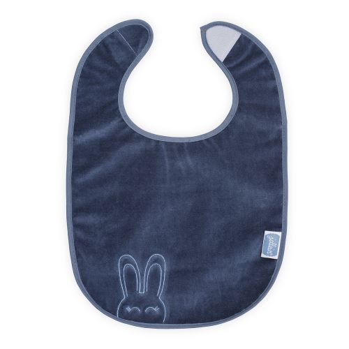 Bavoir plastifié velcro Sweet bunny - Bleu