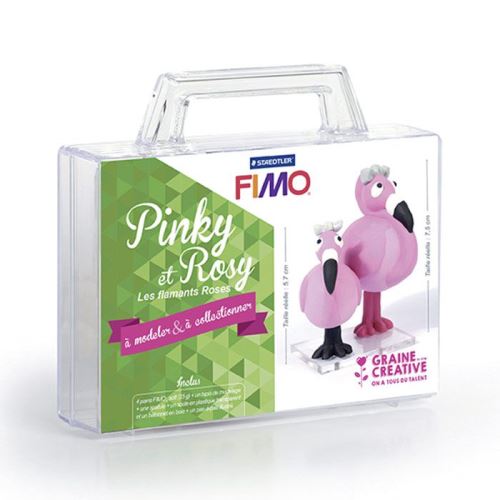 Coffret FIMO Ma première figurine - Pinky et Rosy les flamants roses