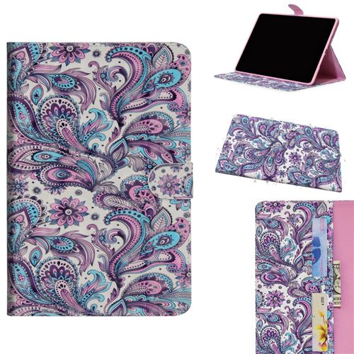Etui en PU décor de tache lumineuse fleurs colorisées pour votre Huawei MediaPad M5 lite 10