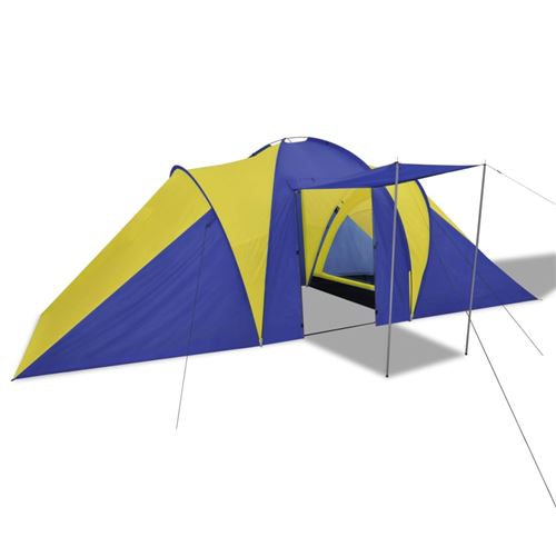 vidaXL Tent voor 6 personen blauw/geel