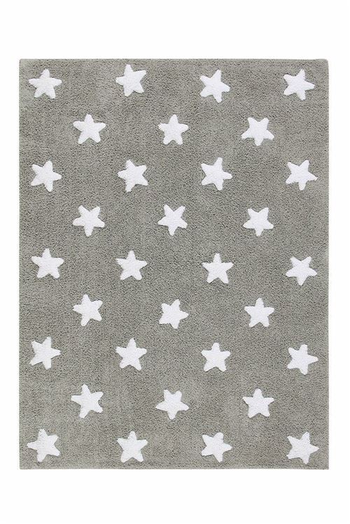 Tapis coton motif étoile - gris - 120 x 160 - Lorena Canals