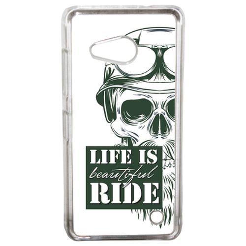 Coque Life Is Beautiful Ride Fond Blanc Compatible Lumia 550 Transparent