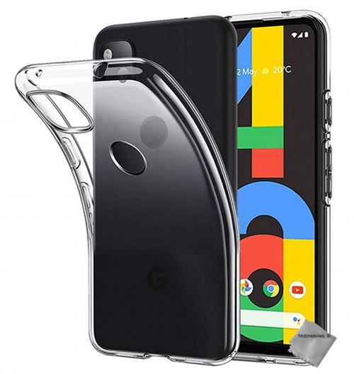 Coque silicone gel fine pour Google Pixel 4a 4G avec verre trempe - TPU TRANSPARENT - htdmobiles