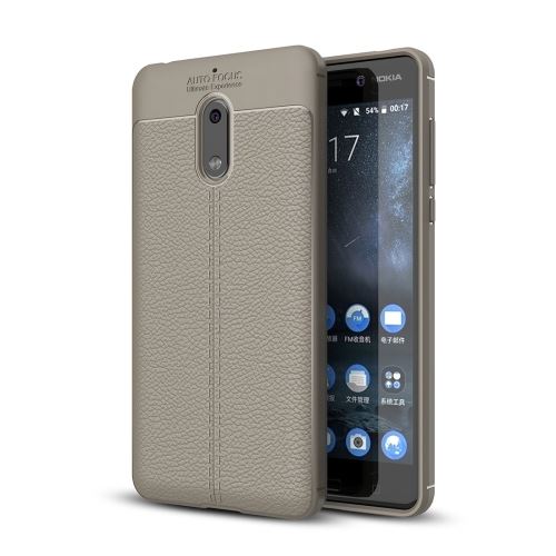 Nokia 6 Coque Protection TPU Texture Litchi Gris ALS54474