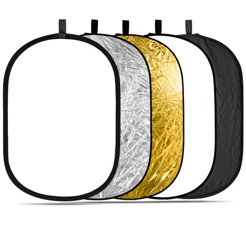 Neewer 5 en 1 Pliable Réflecteur de Lumière 60x90cm 24x36inch Doré Argent Noir Blanc Translucide Pour Studio Vidéo Photographie