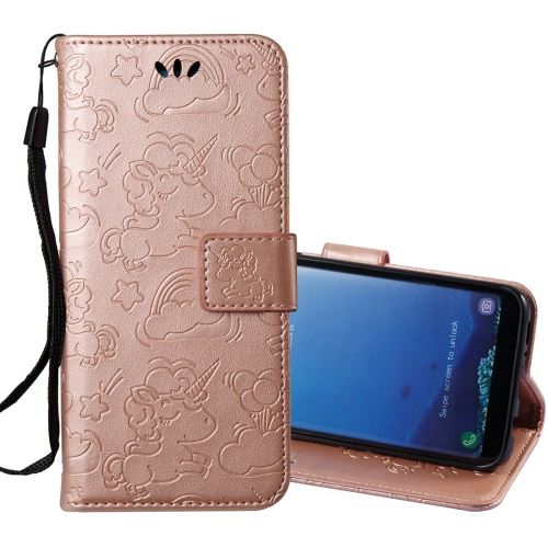 Galaxy S8 + / G955 Housse Etui Cuir PU Gravé Licorne Mignonne Rose ALS52521