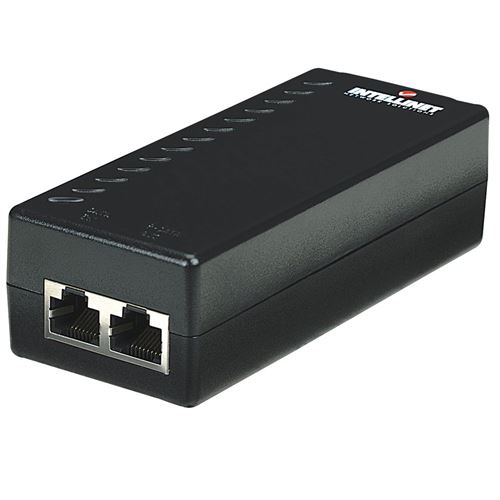 Intellinet Injecteur PoE (Power over Ethernet) 1 port, 48 V DC, compatible IEEE 802.3af Noir
