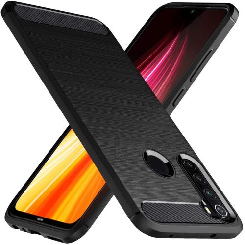 Coque de protection pour Xiaomi Redmi Note 8 Fibre de Carbone Noir