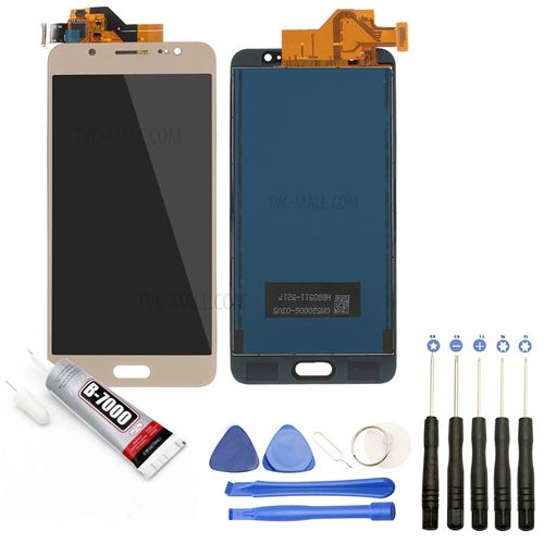 Visiodirect® Ecran complet: Vitre + LCD compatible avec Samsung Galaxy J5 2016 SM-J510 OR+ Kit outils + Colle B7000 Offerte