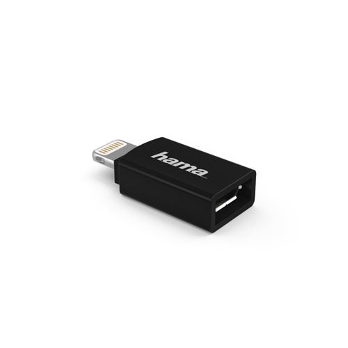 Adaptateur USB Hama Micro À la prise Apple Lightning MFI Noir