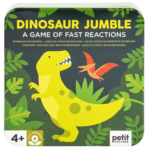 Petit Collage jeu de cartes Dinosaur Jumble junior carton vert