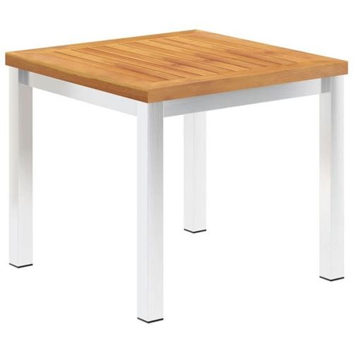 Vidaxl Table D'appoint De Jardin 45X45x38 Cm Bois D'acacia Et Inox - Image 3