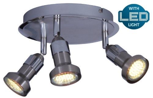 Naeve leuchten bregar 1132642 led applique murale et plafonnier spot ronde 3 ampoules 20 cm